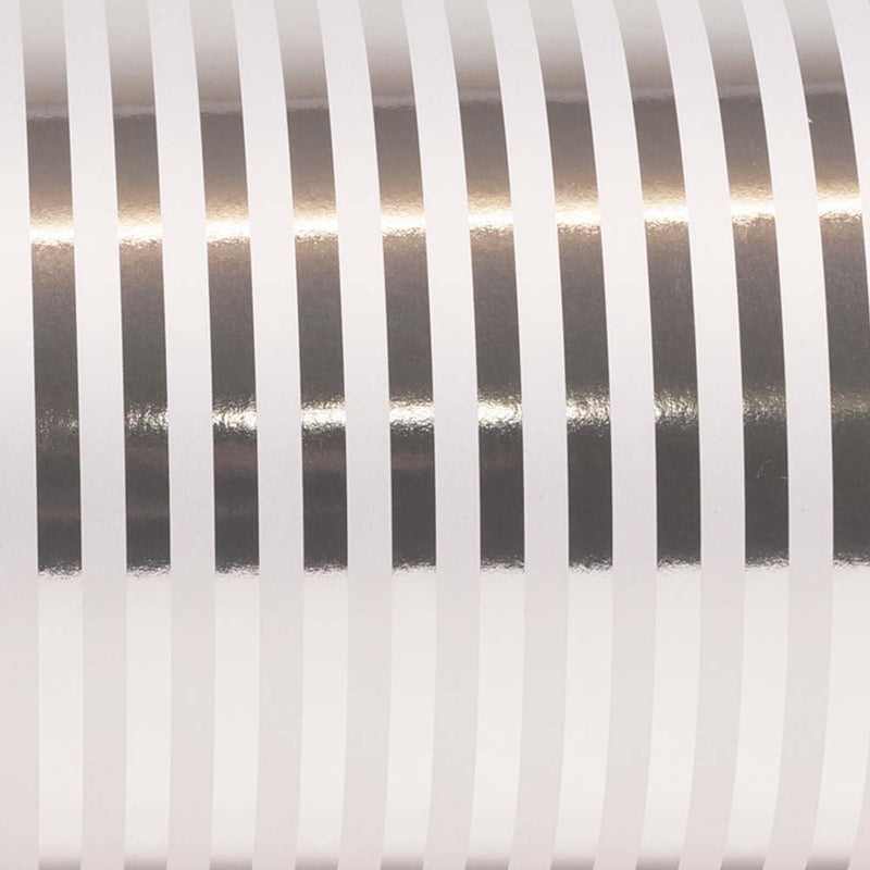Geschenkpapier Weiß Silber Streifen 50cm x 100mtr - Design ZP12
