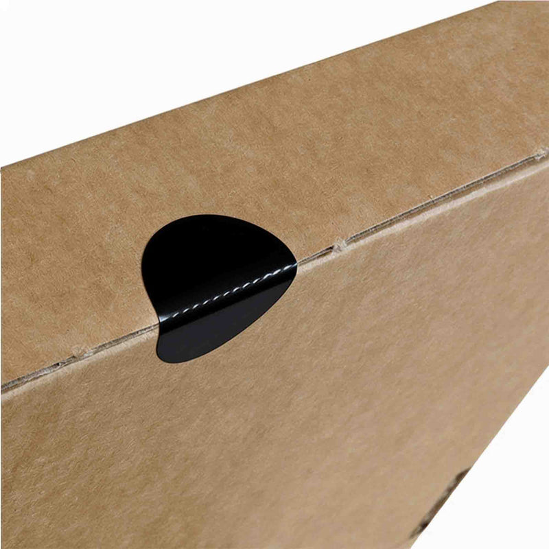 1000x Verschlussetiketten + Perforation Schwarz 40mm