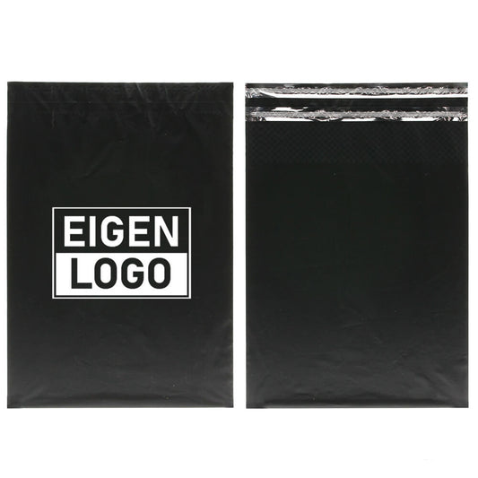 Schwarze Versandtaschen bedrucken L - große Auflage