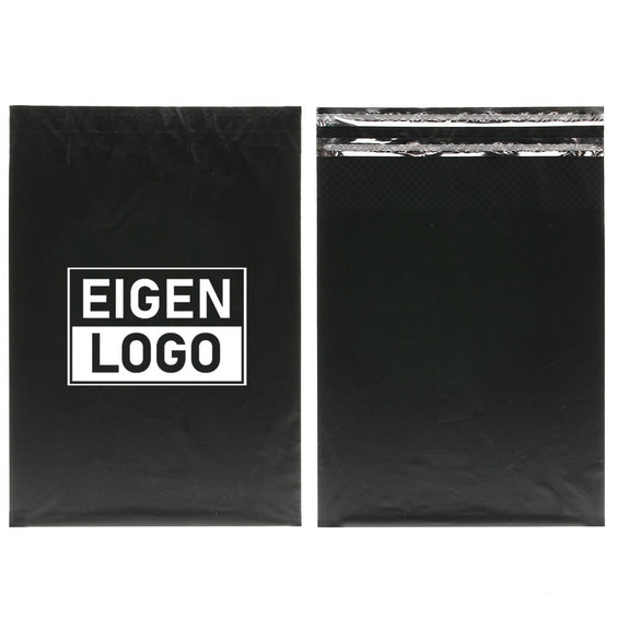 Schwarze Versandtaschen bedrucken L - große Auflage