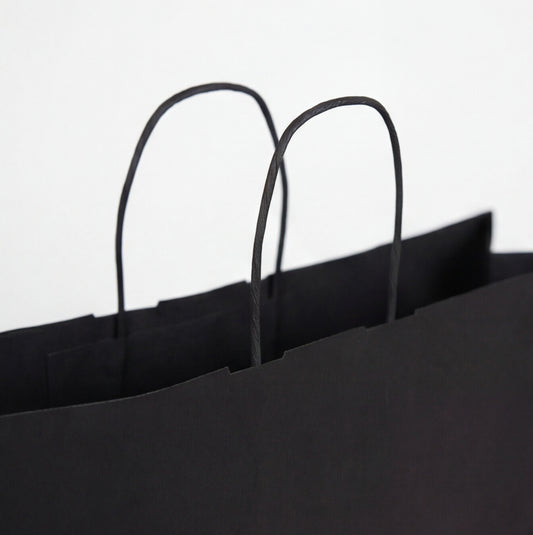 50x Papiertaschen Schwarz XXL